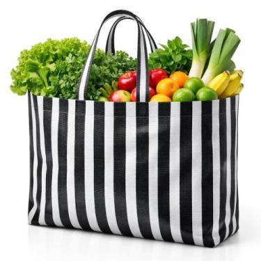Imagem de Sacola de Feira Supermercado Sacolas Retornaveis Nylon - GRANDE - Pana