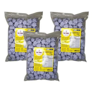 Imagem de 600 Mini Suspiros Premium Lembrancinha 3x170g Cor Lilás