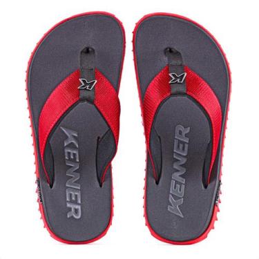 Imagem de Chinelo Kenner Kivah TKS Preto e Vermelho - Masculino, 41, Preto
