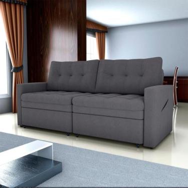Imagem de Sofá Cama 3 Lugares casal 2,20 mts Bouclê Nayla Matrix, BOUCLE CINZA