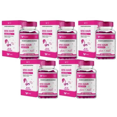 Imagem de KIT 5X MW-HAIR (Cabelo Pele Unha) SKIN NAIL- 60 Capsulas Muwiz