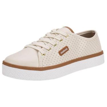 Imagem de Tênis feminino casual moleca 5712205, Marfim, 37