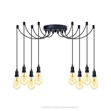 Imagem de Lustre Aranha Com 8 Pendentes De 2 M + Soquetes - Trybo Design