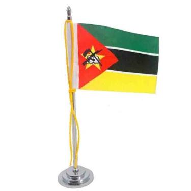 Imagem de Mini Bandeira de Mesa  MOÇAMBIQUE 15 cm Poliéster - SP Bandeiras 