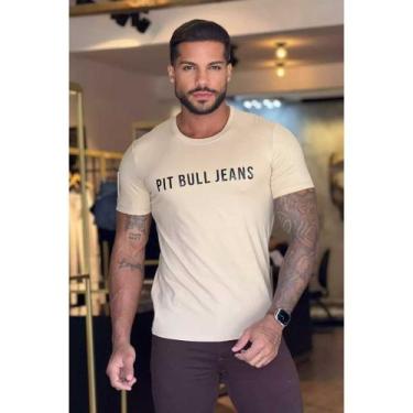 Imagem de Camisa Masculina Pitbull Lançamento Ref 88054, Areia, EG, ALGODÃO