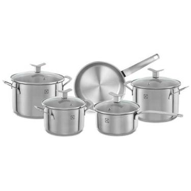 Imagem de Jogo De Panelas Inox Electrolux 5 Peças Fundo Triplo Indução Conjunto 