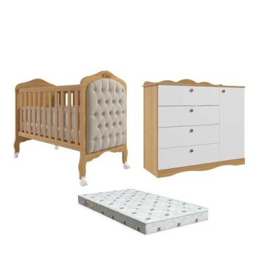 Imagem de Quarto Bebê Berço e Cômoda Canto Dorabelly +Colchão Capitonê - - Permo