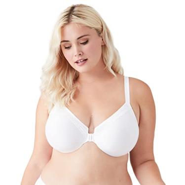 Imagem de Wacoal Sutiã feminino plus size com fecho frontal e aro, Branco, 32DDD