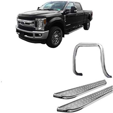 Imagem de Kit quebra mato s/barra+estribo chapa Cromado F-250