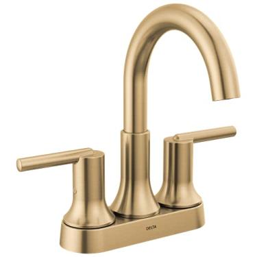 Imagem de Delta Faucet Torneira de banheiro Trinsic Gold, torneira para pia de banheiro, conjunto central, tecnologia de vedação de diamante, conjunto de drenagem de metal, bronze champanhe 2559-CZMPU-DST