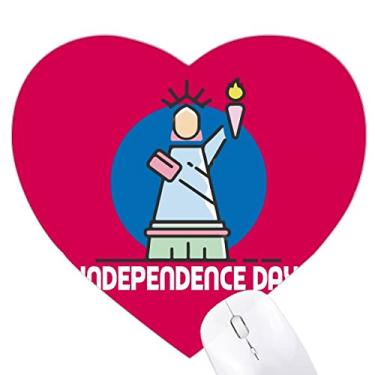 Imagem de Mousepad Independence Day Freedom Unity Heart Tapete de borracha para escritório