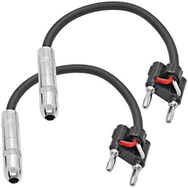 Imagem de Seismic Audio - SAPT514-2 pacotes de plugues banana de 15 cm para cabos TS mono fêmea de 0,6 cm – Adaptador de alto-falante macho banana para fêmea de 0,6 cm