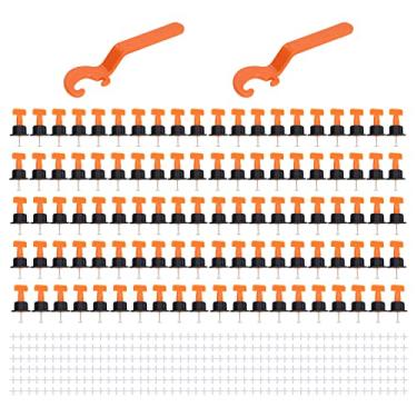 Imagem de Conjunto de nivelador de azulejos 402 peças, kit de sistema de nivelamento de azulejos reutilizáveis com chave de clipe tipo "+" para piso