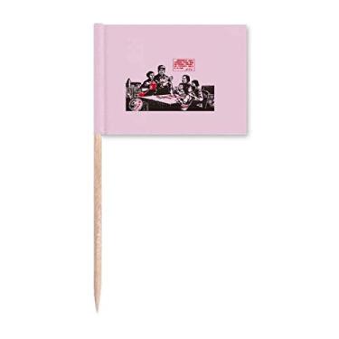 Imagem de China Red Education Propaganda Professor Palito de Dente Bandeiras Marcador Topper Decoração de Festa