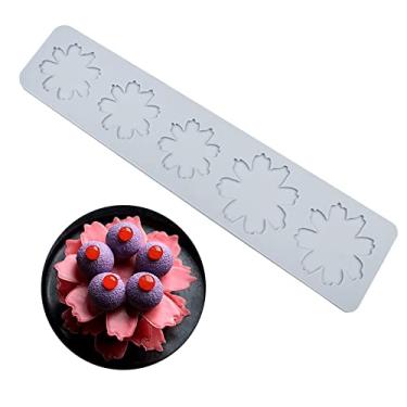 Imagem de Tapete de renda para árvore de Natal, molde de chifres de alce floco de neve, doce, festa de aniversário, faça você mesmo, ferramentas de decoração de bolo, impressão, chocolate, açúcar, molde (margarida_B_29,5*7,3*0,3 cm)