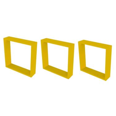 Imagem de Conjunto com 3 Nichos Quadrados KitCubos Amarelo