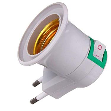 Imagem de Adaptador Tomada Soquete E27 p/Lampada Bivolt Chave Liga Desliga