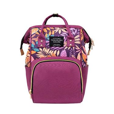 Imagem de Bolsa multifuncional para troca de bebê, bolsas para fraldas, mochila para fraldas, mochila multifuncional fashion 25 * 17 * 40cm para mamãe e papai Alta capacidade