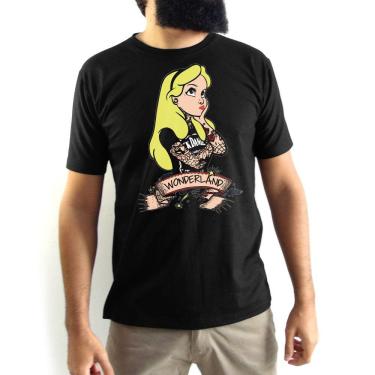 Imagem de Camiseta Masculina  Alice no País das Maravilhas Preta