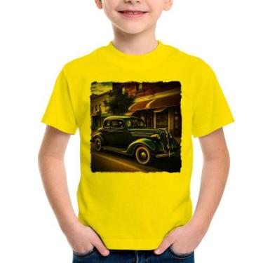 Imagem de Camiseta Infantil Carro Vintage Na Cidade - Foca Na Moda