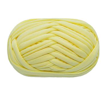 Imagem de Camiseta Fio de Tricô Tecido de Crochê para Mão de Verão Bolsa DIY Cobertor Almofada Projetos de Crochê 100g (#16 Amarelo Claro)