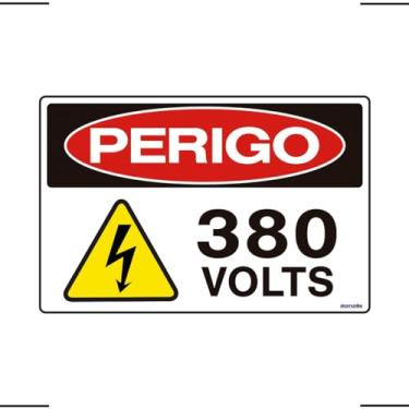 Imagem de Placa De Sinalização Perigo 380 Volts 30x20 Ekomunike - S-217/4 F9e