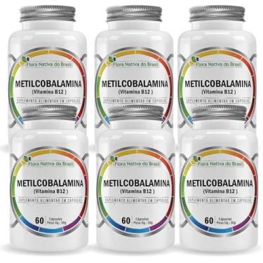 Imagem de 6x Metilcobalamina (Vitamina B12) 60 Caps de 500mg Flora Nativa do Brasil