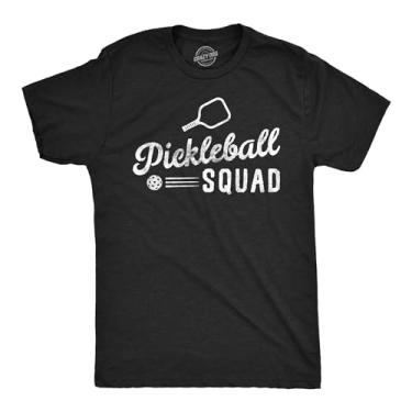 Imagem de Camiseta masculina engraçada Pickleball Squad para amantes de bolas de pickle para homens, Preto mesclado - Pickleball Squad, G