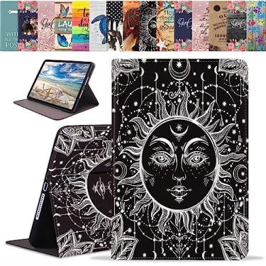 Imagem de Capa para tablet Samsung Galaxy Tab S6 Lite 10,4 polegadas 2022/2020 [SM-P610/P613/P615/P619], capa inteligente de couro PU fina com suporte e despertar/hibernar automaticamente, sol celestial e lua