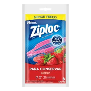 Imagem de Ziploc Saco Hermético para Conservar Alimentos, Organizador, Médio, 8 Unidades