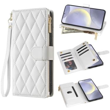 Imagem de Asuwish Capa de celular para Samsung Galaxy S24 Plus S24+ 5G carteira celular com alça transversal flip zíper suporte para cartão de crédito suporte S24plus 24S + S 24 24+ corpo inteiro TPU mulheres