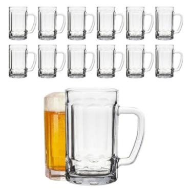 Imagem de Kit Com 24 Canecas de Chopp e Cerveja 300ml Bar Restaurante com Marcador