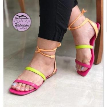 Imagem de Sandália De Amarrar Rasteira Rosa Pink UP Feminina Modelo Gladiadora-Feminino