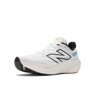 Imagem de New Balance Tênis de corrida unissex infantil Fresh Foam X 1080 V13, Branco/azul costeiro/limão gengibre, 3.5 Wide Big Kid
