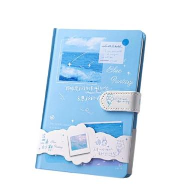 Imagem de Joucien Caderno portátil com fivela magnética grossa A5 para memória de exame de admissão de pós-graduação fivela magnética de estudante - ondas (A5/108 Fotos)