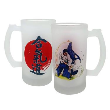 Imagem de Caneca Vidro Chopp Arte Marcial Japonesa Aikido Aiquidô