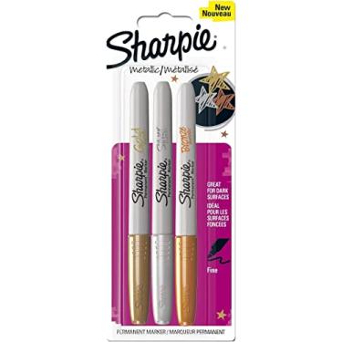 Imagem de Sharpie Marcador permanente de ponta fina - cores metálicas sortidas (pacote com 3)