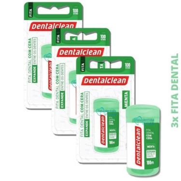 Imagem de Fita Dental Encerada Dental Clean 100 metros  3 unidades - Dentalclean