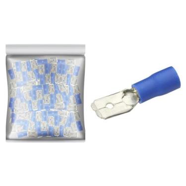 Imagem de 100x Terminal Macho 6,3 Pré-isolado Azul 1,50 Até 2,50mm² - GREEN, 056