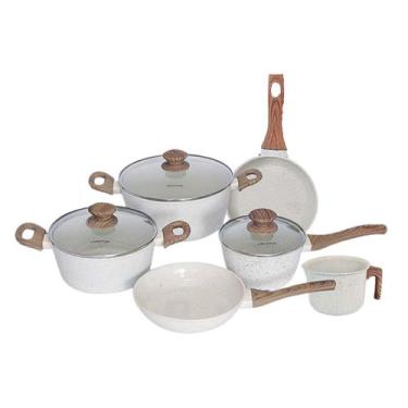 Imagem de Jogo de Panelas Antiaderente Ceramica Cooktop Fogão Indução Kit 6 Peça
