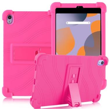 Imagem de ATOOZ Capa para Walmart Onn 2024 de 8 polegadas (modelo: 100135923), capa para tablet infantil de 20.3 cm Gen 4 com suporte Onn Surf 20.3 cm capa para tablet Gen 4 (rosa vermelha)
