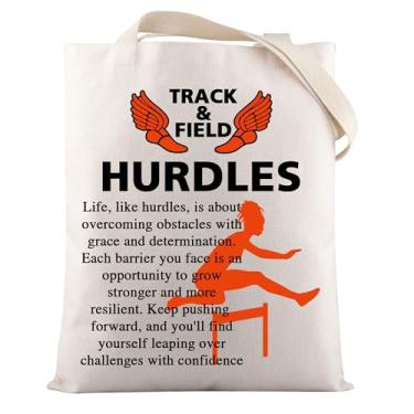 Imagem de VAMSII Hurdles Track and Field Gifts Hurdles Runner Shoulder Bag Hurdles Gift for Hurdling Team Coach Track Squad Member Gift, Bolsa Hurdlesrunnertote
