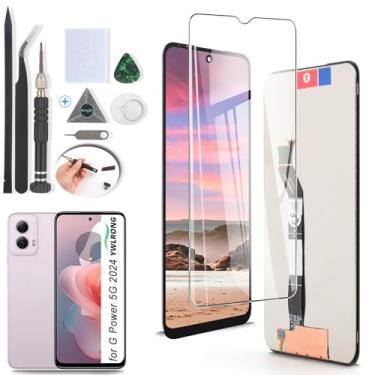 Imagem de YWLRONG Substituição de tela para Motorola Moto G Power 5G 2024 para Moto G Power 5G 2024 XT2415 XT2415-1 Tela sensível ao toque de substituição com ferramentas (preto)