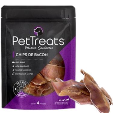 Imagem de Chips de Bacon 4 unid. Meia Orelha Suína Petisco Natural Pet Treats