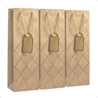 Imagem de Sacola De Vinho Garrafa Presente De Papel Reforçada 3 Uni - Hxt, Doura