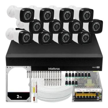 Imagem de Kit Dvr Intelbras 16 Canais H.265 2tb 12 Câmeras Full Hd 20m