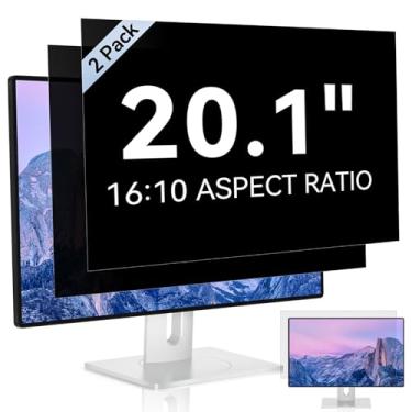 Imagem de [Pacote com 2] Tela de privacidade de computador de 20,1 polegadas para monitor widescreen de proporção 16:10, proteção para os olhos, filtro de privacidade para monitor de computador com luz azul