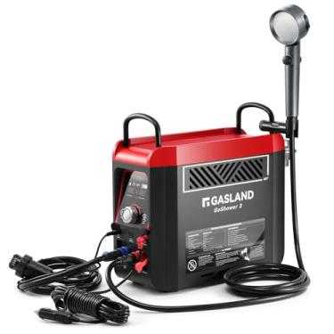 Imagem de GASLAND Aquecedor de água portátil Goshower G3 Pro de 500 g a propano com bomba | Certificado CSA | Bateria recarregável de 4000 mAh | Chuveiro quente máximo de 100 minutos | Aquecedor de chuveiro de