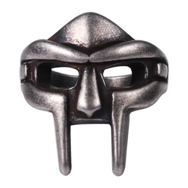 Imagem de Anéis Viking MF Doom para homens, máscara espartana de gladiador romano de aço inoxidável para capacete e máscara facial, Metal, Sem pedra preciosa