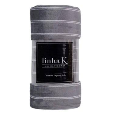 Imagem de Cobertor Blanket Vintage Toque De Seda Estampado - Kacyumara - Lines - Queen